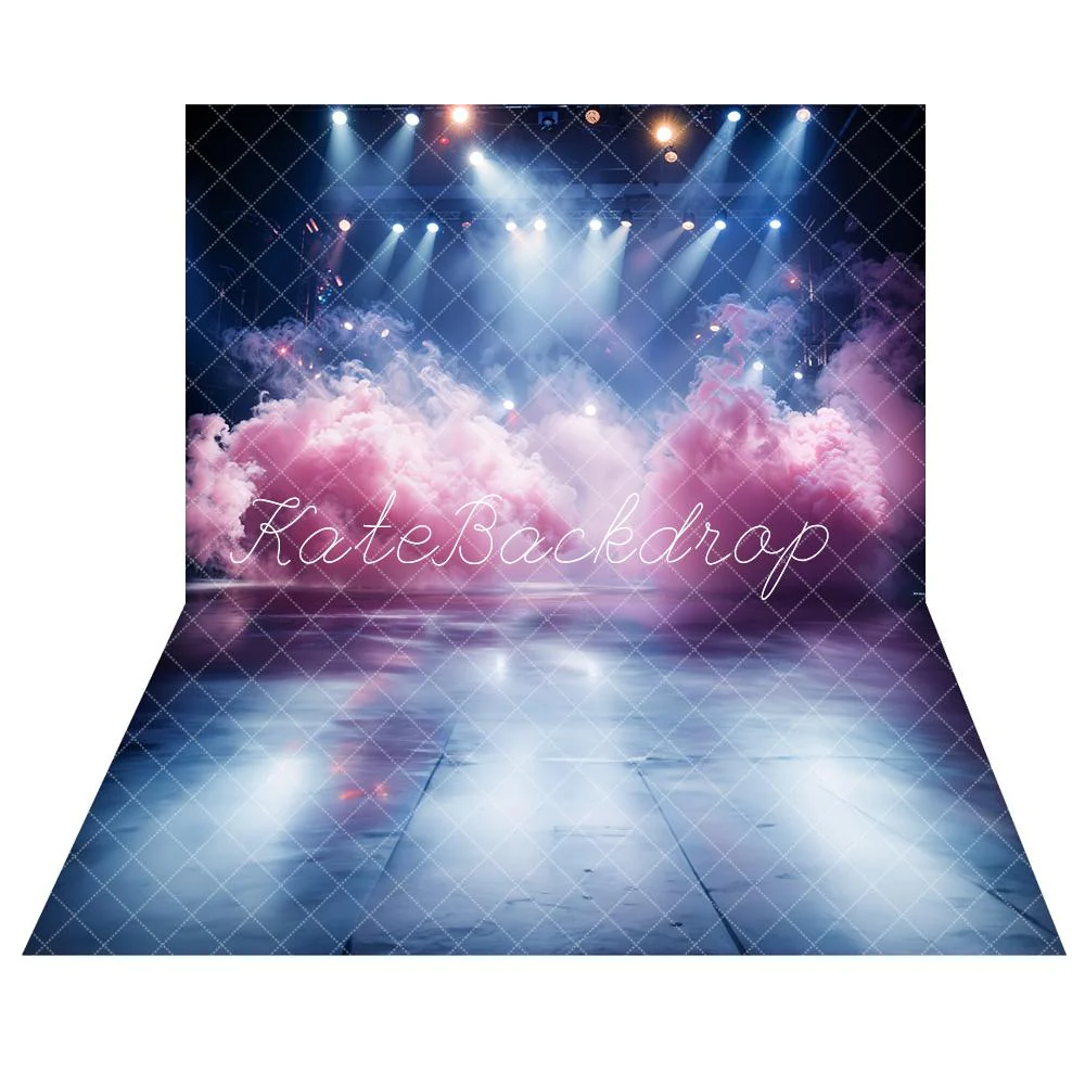 Kate Pink Smoke Stage Lighting Backdrop+Blue Purple Stage Floor Backdrop - Image 2