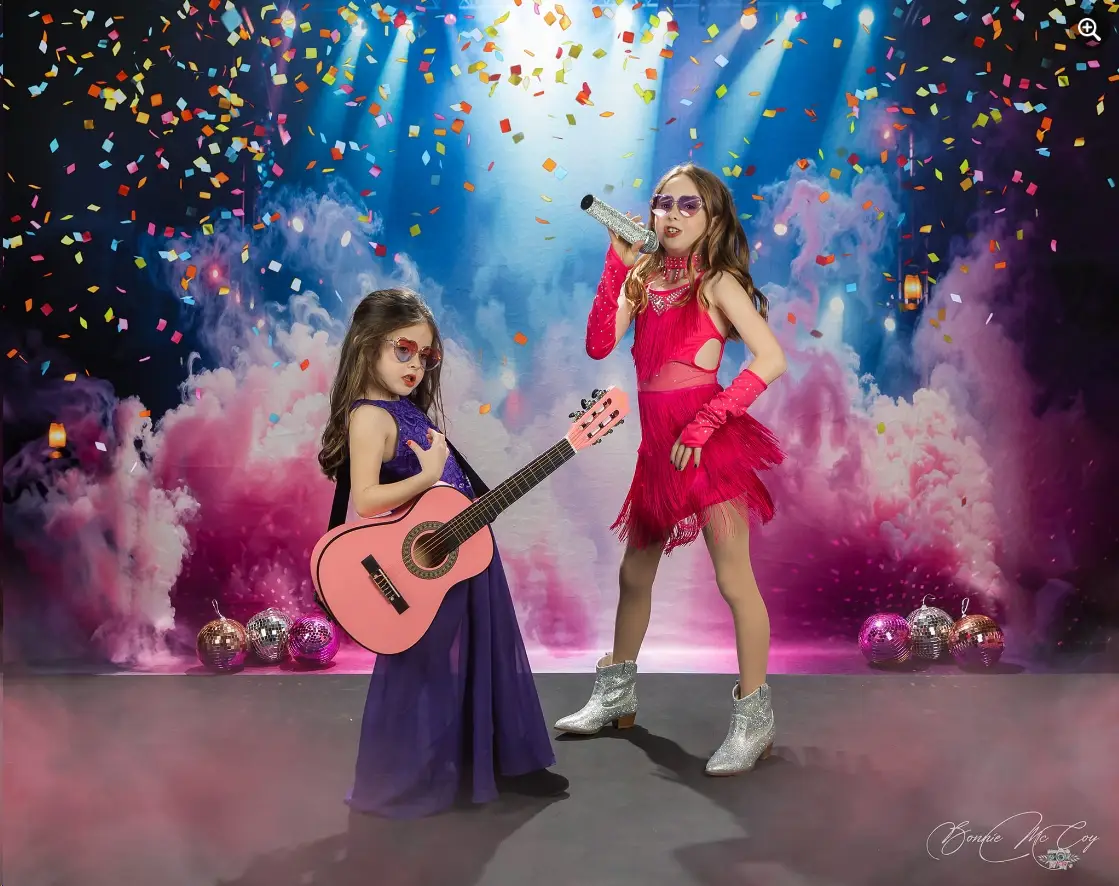 Kate Pink Smoke Stage Lighting Fleece Backdrop Designed by Emetselch - Image 3