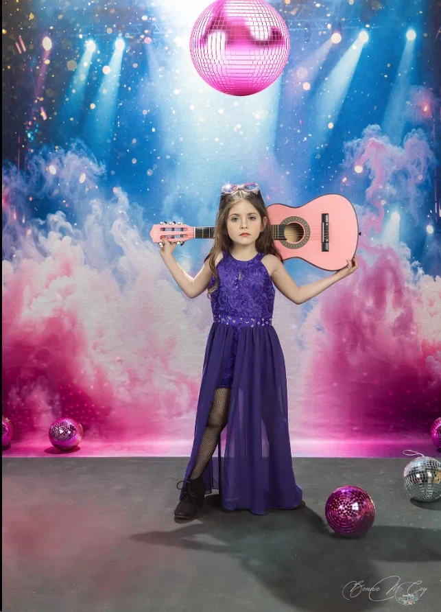 Kate Pink Smoke Stage Lighting Fleece Backdrop Designed by Emetselch - Image 6