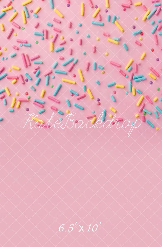 Kate Pink Sprinkles Confetti Pattern Fleece Backdrop Designed by Kate Image - Image 2