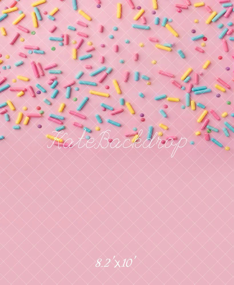 Kate Pink Sprinkles Confetti Pattern Fleece Backdrop Designed by Kate Image - Image 3