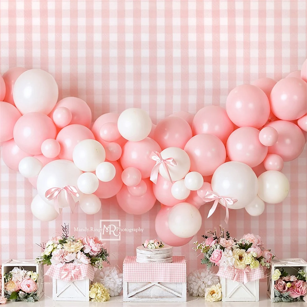 Kate Pink White Balloon Wall Backdrop Designed by Mandy Ringe Photography - Image 2