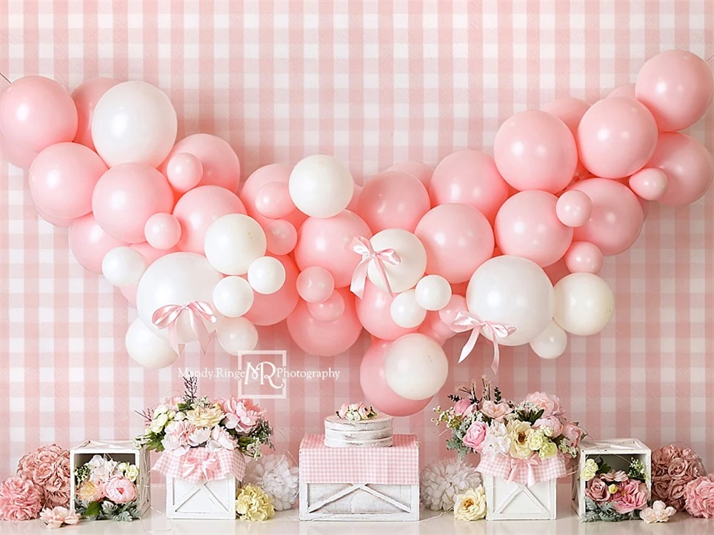 Kate Pink White Balloon Wall Backdrop Designed by Mandy Ringe Photography - Image 3