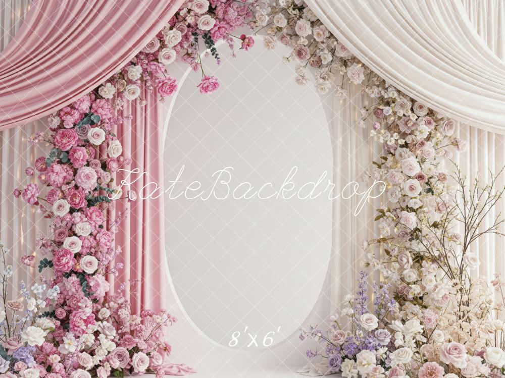 Kate Pink White Rose Arch Drapes Backdrop Designed by Patty Robert - Image 3