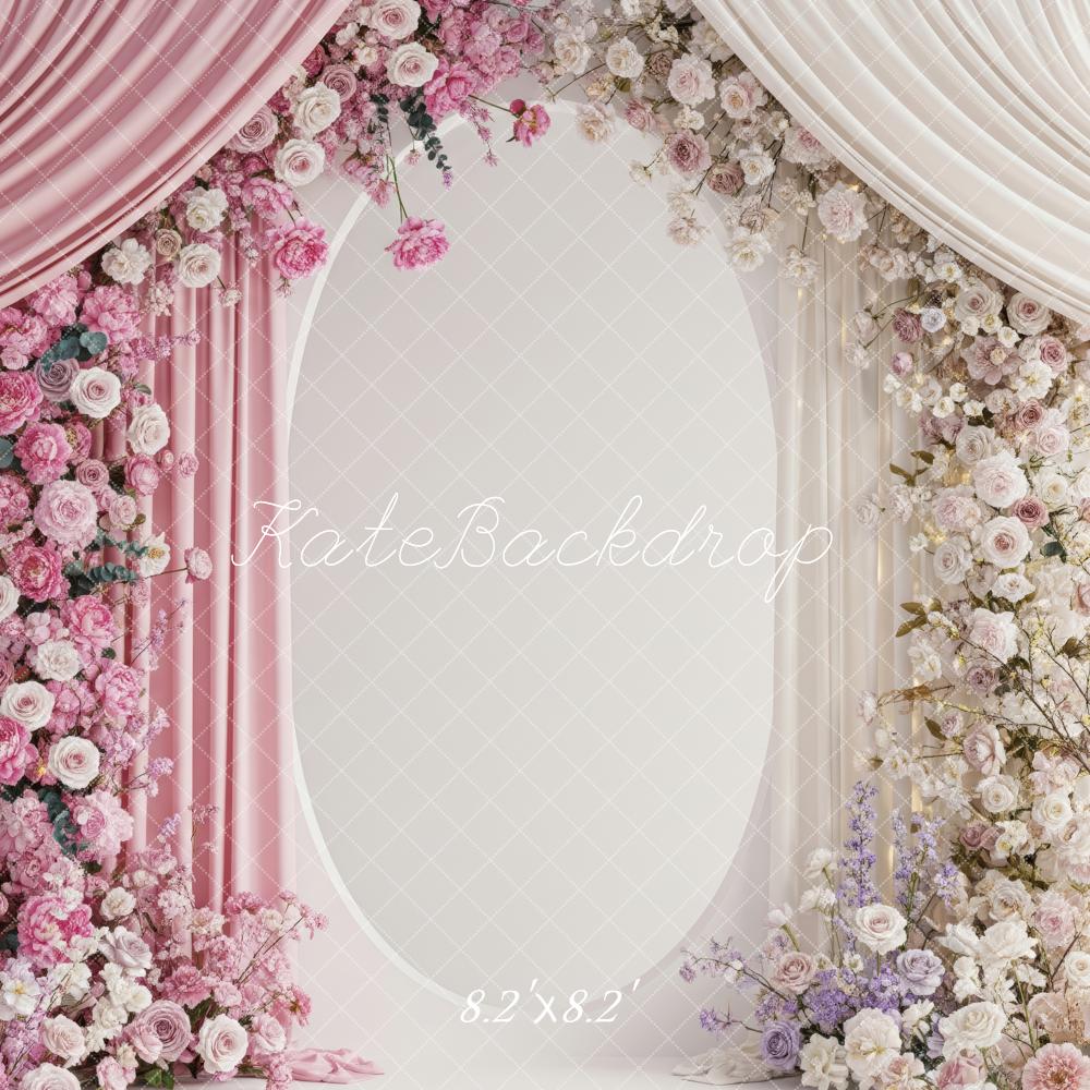 Kate Pink White Rose Arch Drapes Backdrop Designed by Patty Robert - Image 5