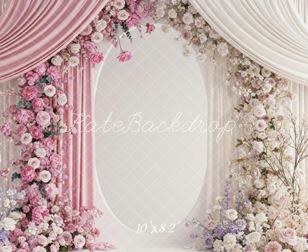 Kate Pink White Rose Arch Drapes Backdrop Designed by Patty Robert - Image 6