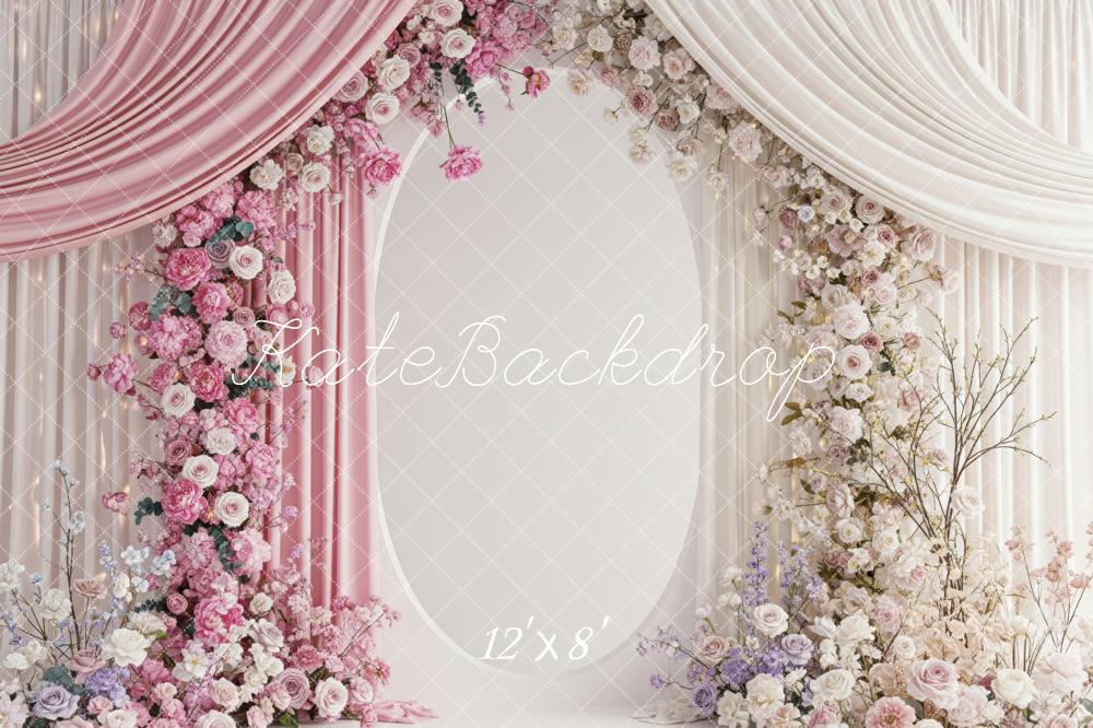Kate Pink White Rose Arch Drapes Backdrop Designed by Patty Robert - Image 8