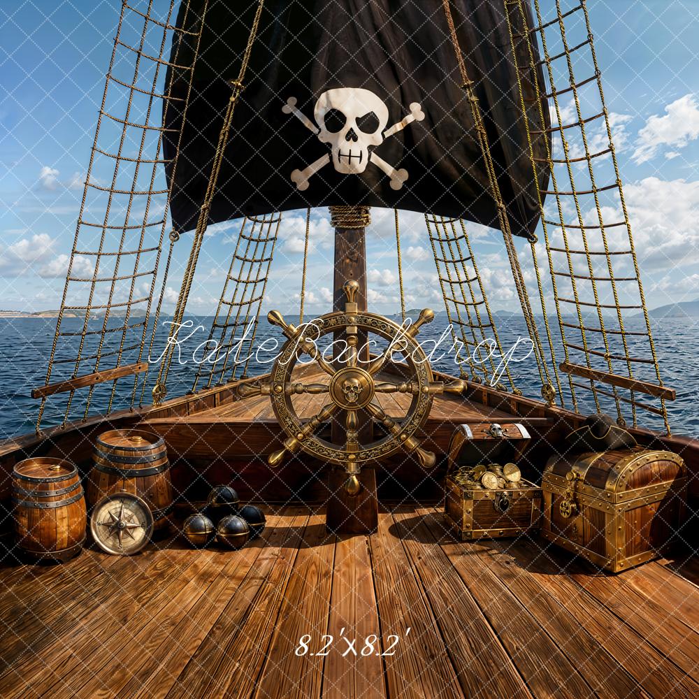 Kate Pirate Ship Helm Treasure Chest Backdrop Designed by Emetselch - Image 5