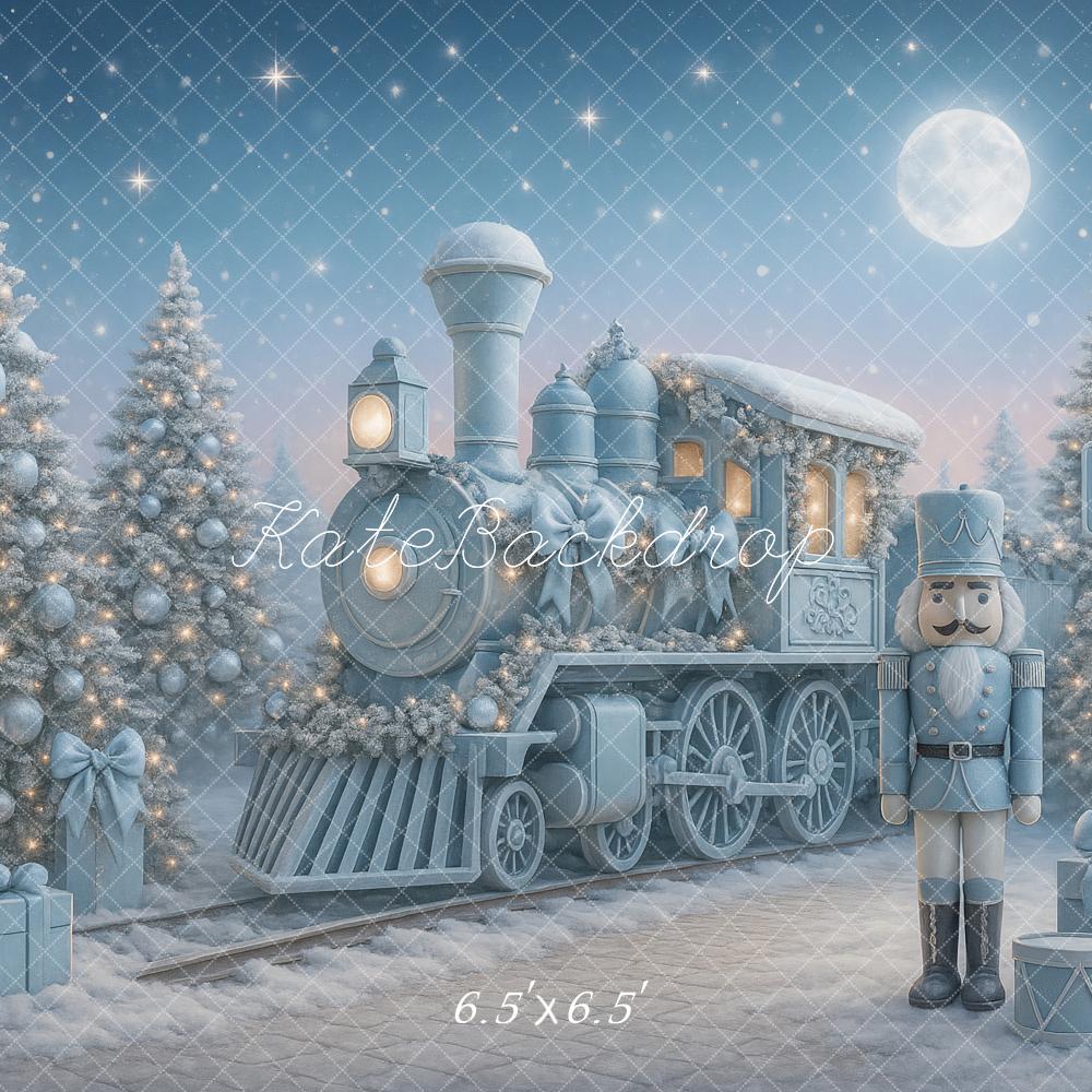 Kate Christmas Polar Train Nutcracker Blue Backdrop Designed by Ashley Paul - Image 2