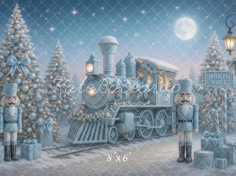 Kate Christmas Polar Train Nutcracker Blue Backdrop Designed by Ashley Paul - Image 3