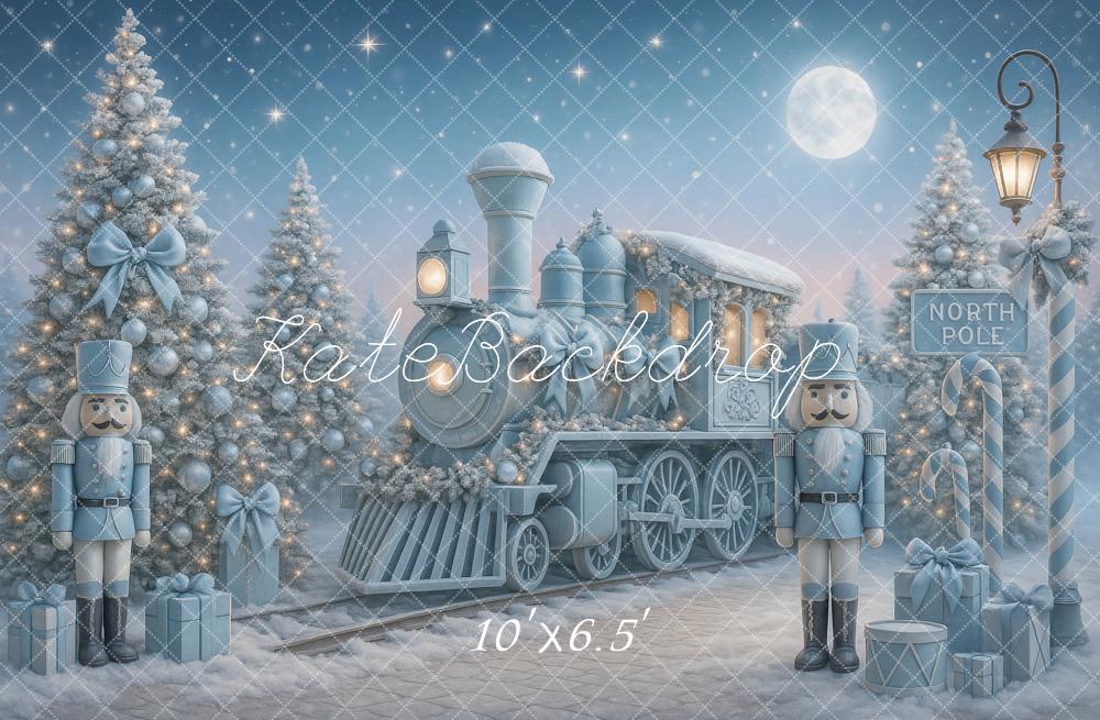 Kate Christmas Polar Train Nutcracker Blue Backdrop Designed by Ashley Paul - Image 4