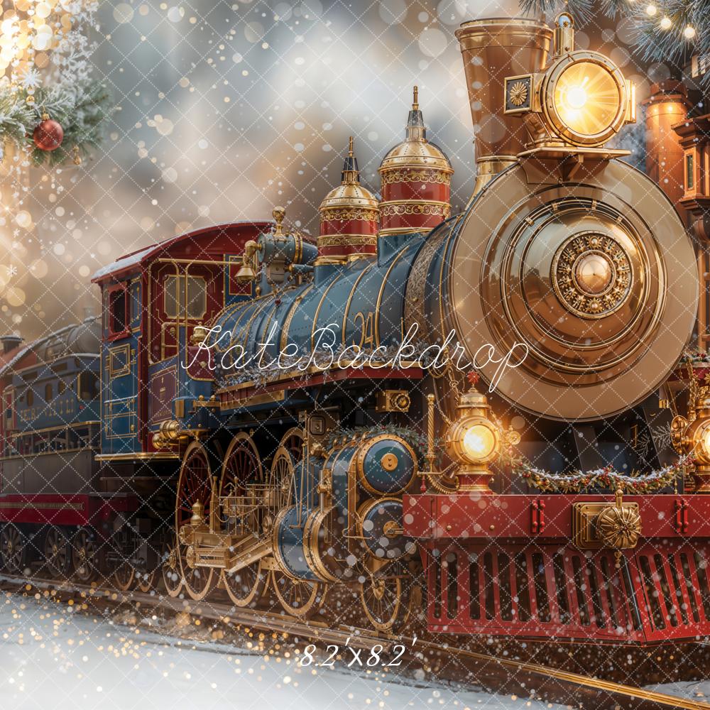 Kate Polar Train Nutcracker Clock Christmas Backdrop Designed by Emetselch - Image 6