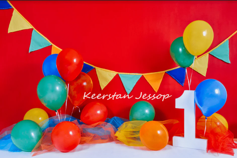 Kate Primary 1st Birthday Backdrop for Photography Designed by Keerstan Jessop - Image 2