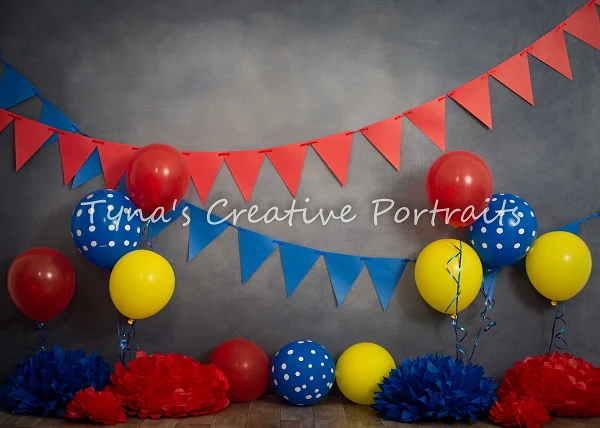 Kate Primary Party Children Birthday Backdrop Designed by Marina Smith - Image 2