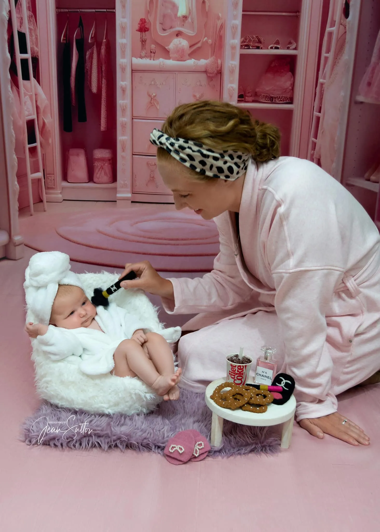 Kate Princess Fashion Doll Fantasy Pink Room Wardrobe Fleece Backdrop Designed by Chain Photography - Image 2