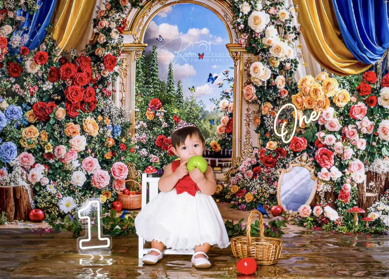 Kate Princess Flower Arch Garden Curtain Backdrop Designed by Chain Photography - Image 2