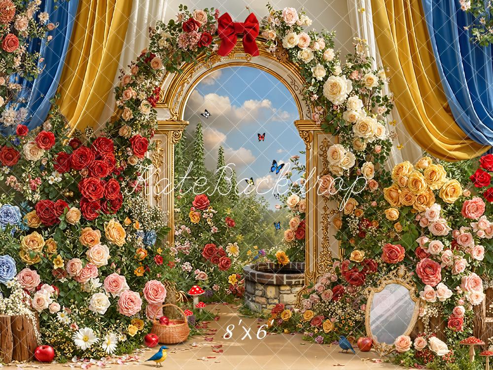 Kate Princess Flower Arch Garden Curtain Backdrop Designed by Chain Photography - Image 4