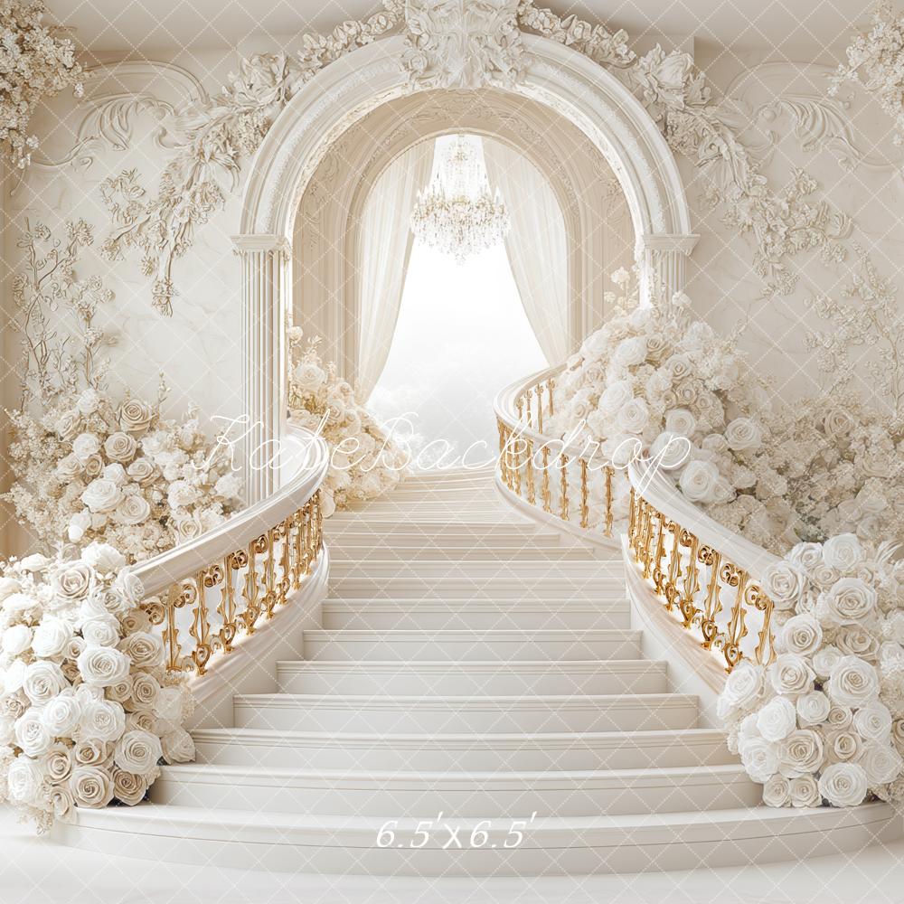 Kate Prom Grad Cascading Stairs White Backdrop Designed by Mini MakeBelieve - Image 2