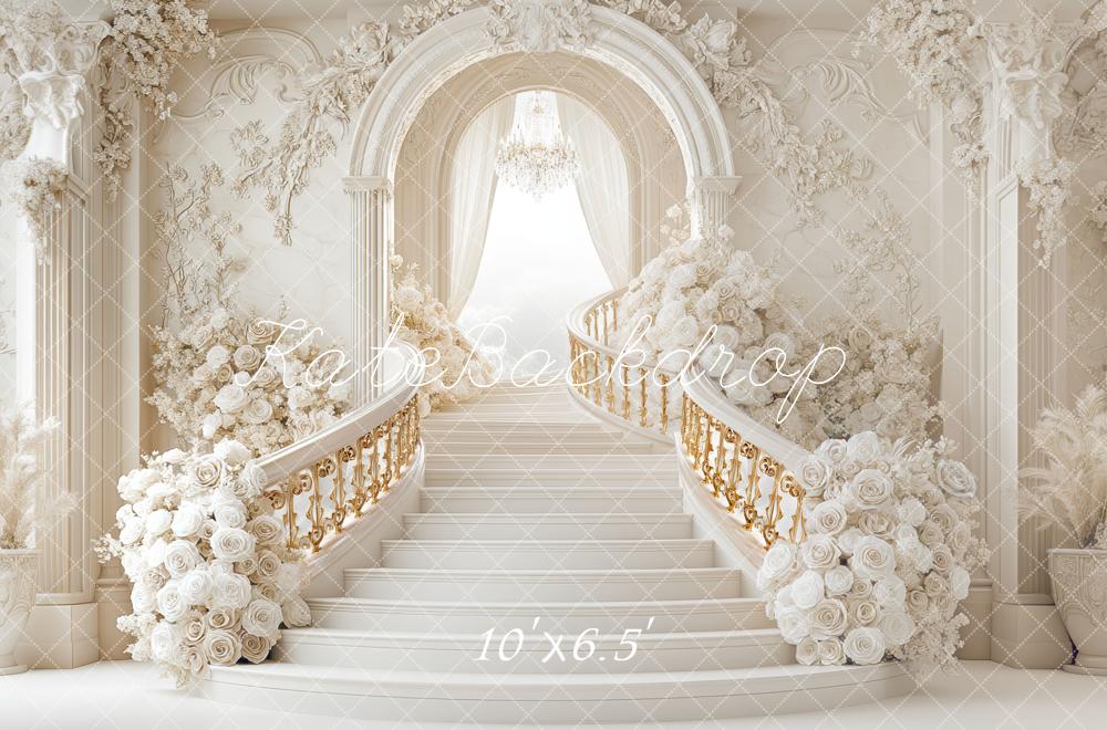 Kate Prom Grad Cascading Stairs White Backdrop Designed by Mini MakeBelieve - Image 4