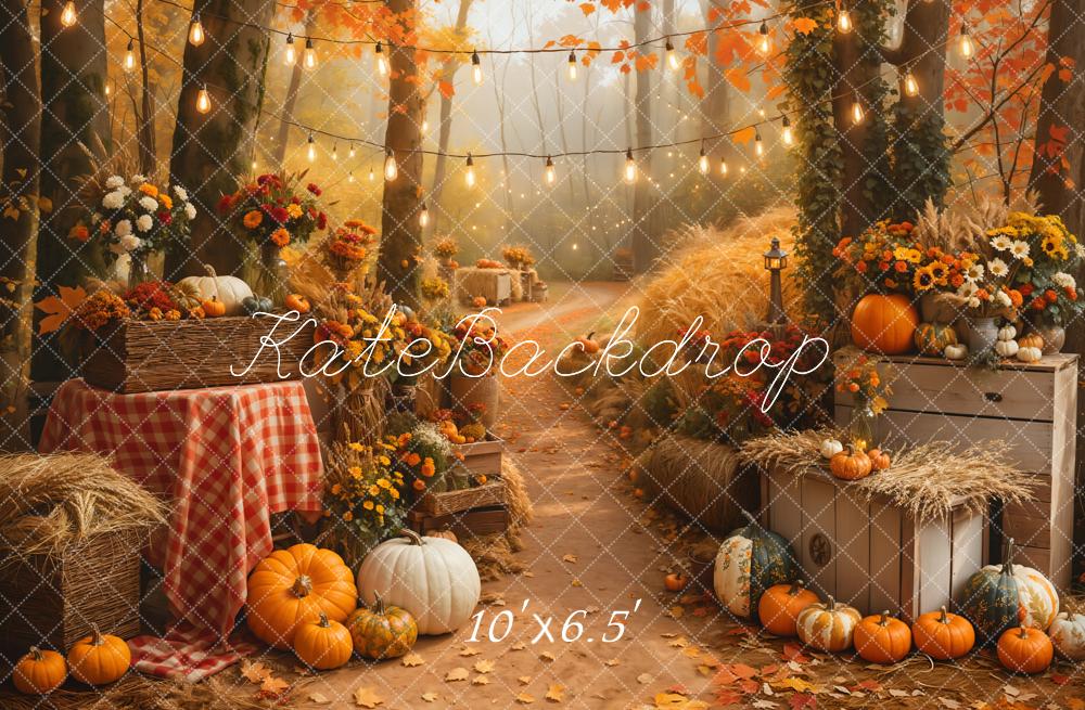 Kate Pumpkin Maple Forest Path Backdrop Designed by Emetselch - Image 2