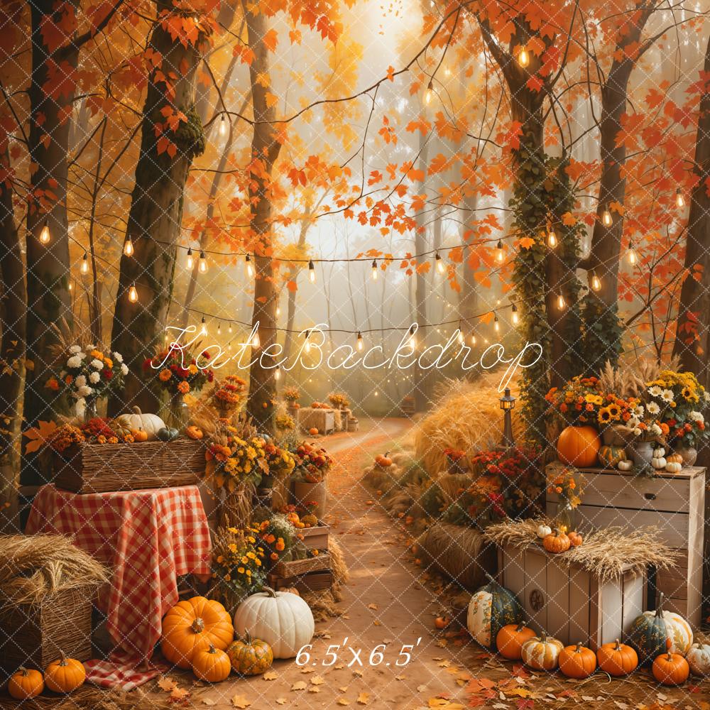 Kate Pumpkin Maple Forest Path Backdrop Designed by Emetselch - Image 3