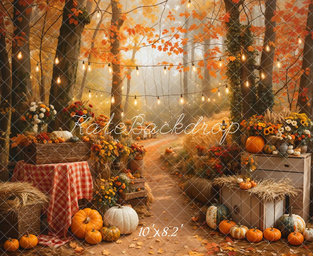 Kate Pumpkin Maple Forest Path Backdrop Designed by Emetselch - Image 4