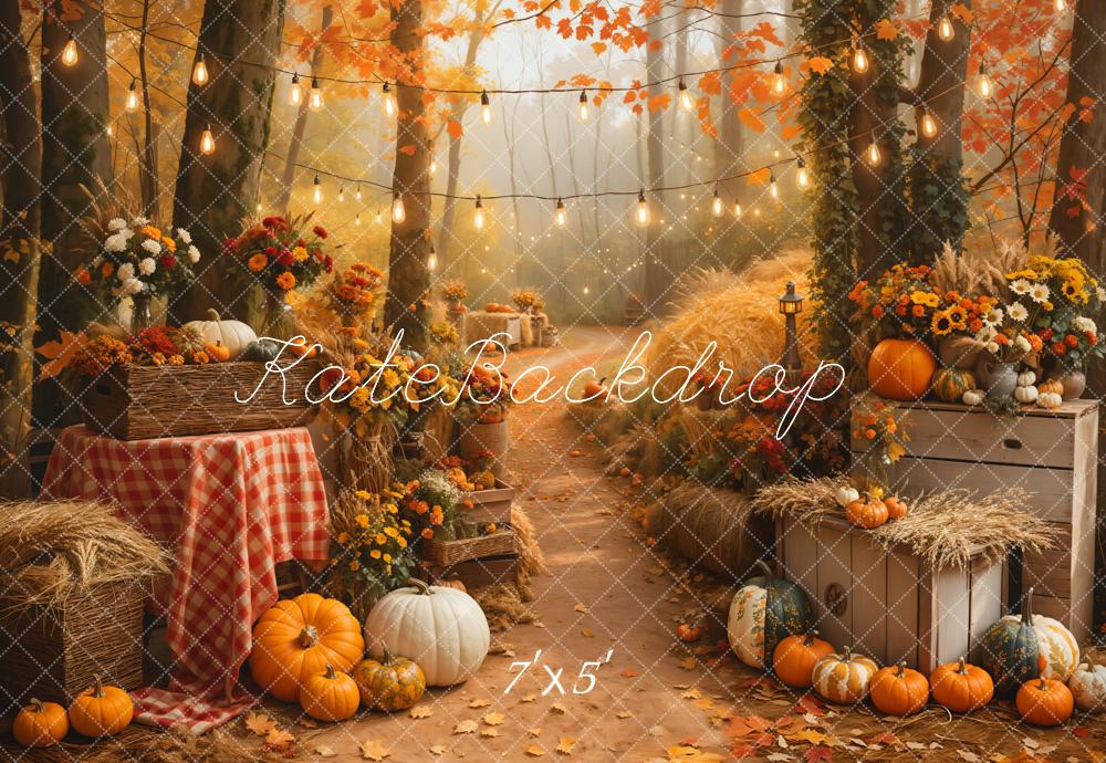 Kate Pumpkin Maple Forest Path Backdrop Designed by Emetselch - Image 6