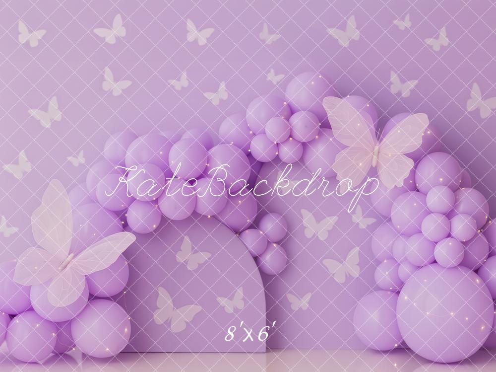 Kate Purple Balloons Butterfly Pattern Backdrop Designed by Patty Robert - Image 3