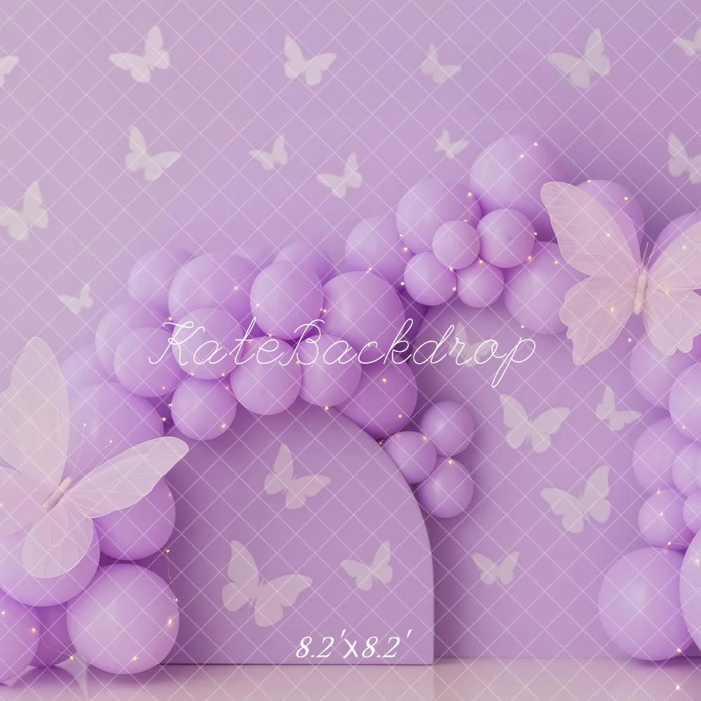 Kate Purple Balloons Butterfly Pattern Backdrop Designed by Patty Robert - Image 5