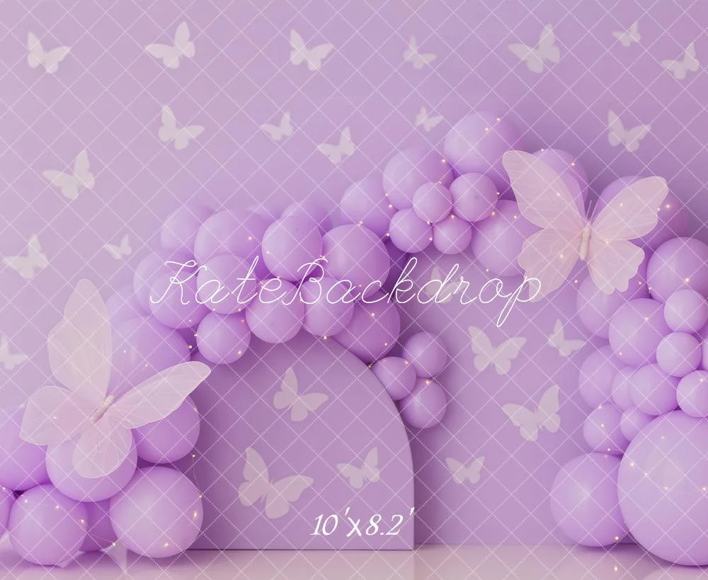 Kate Purple Balloons Butterfly Pattern Backdrop Designed by Patty Robert - Image 6