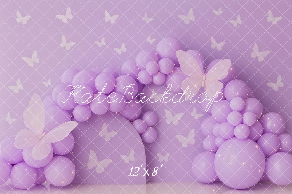 Kate Purple Balloons Butterfly Pattern Backdrop Designed by Patty Robert - Image 8