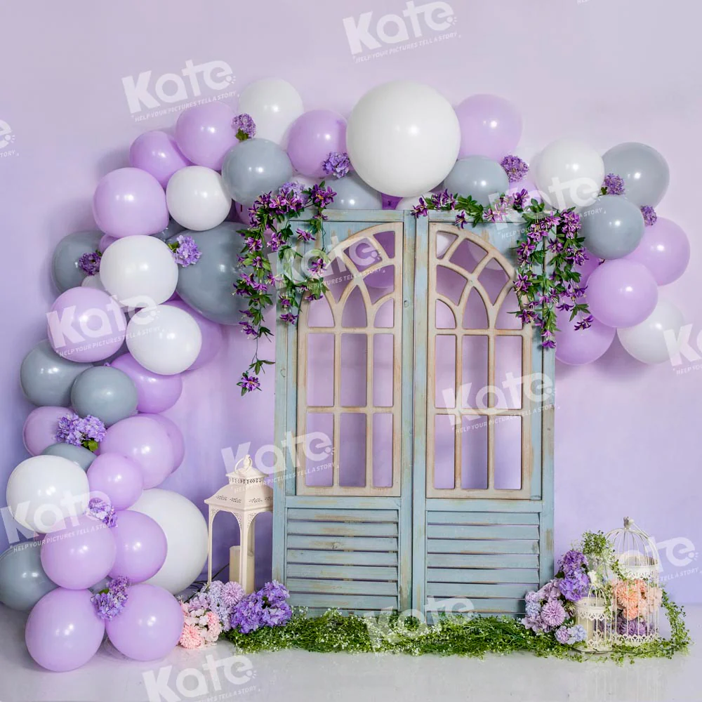 Kate Spring Purple Balloons Garden of Eden Backdrop Designed by Emetselch - Image 2