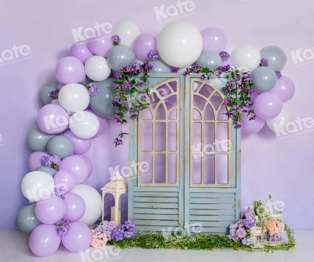 Kate Spring Purple Balloons Garden of Eden Backdrop Designed by Emetselch - Image 3