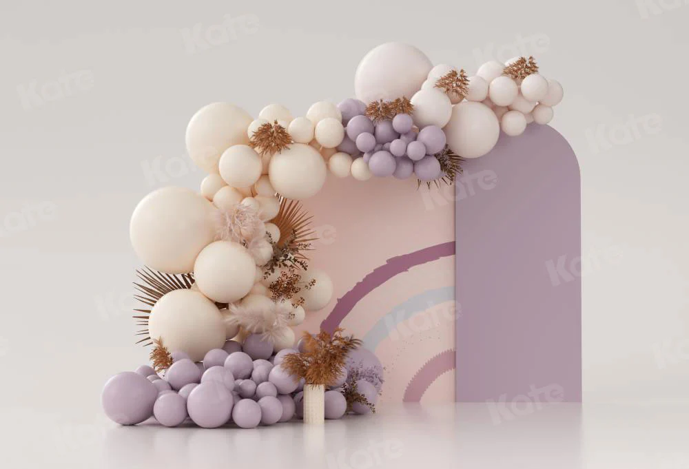 Kate Purple Boho Balloons Backdrop Designed by Uta Mueller Photography - Image 2