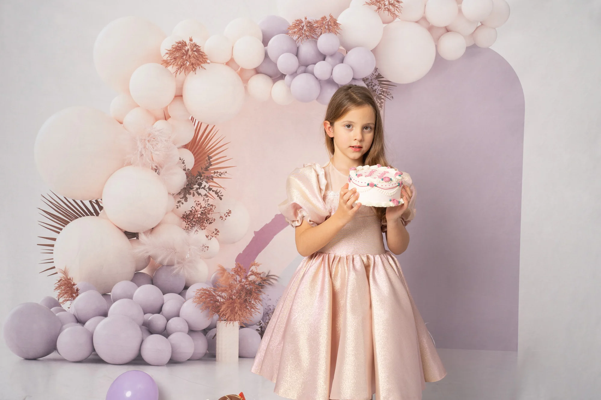 Kate Purple Boho Balloons Backdrop Designed by Uta Mueller Photography - Image 4