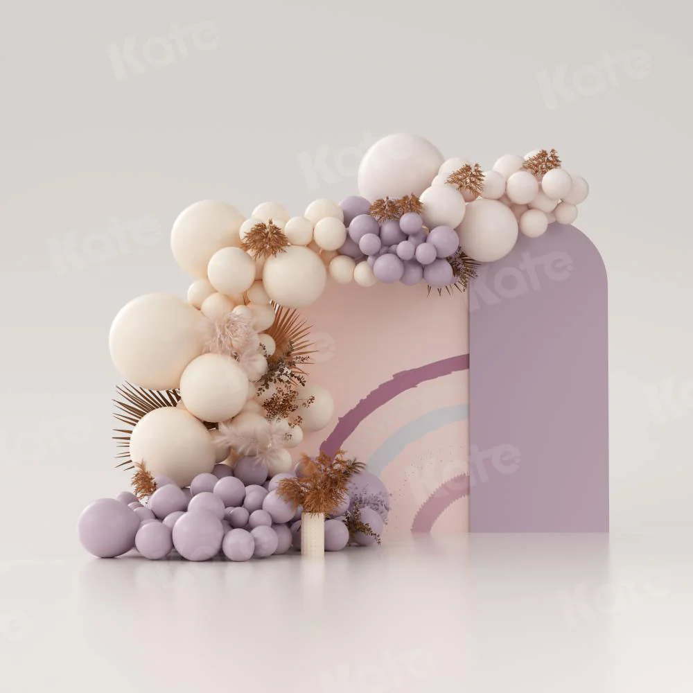 Kate Purple Boho Balloons Backdrop Designed by Uta Mueller Photography - Image 5
