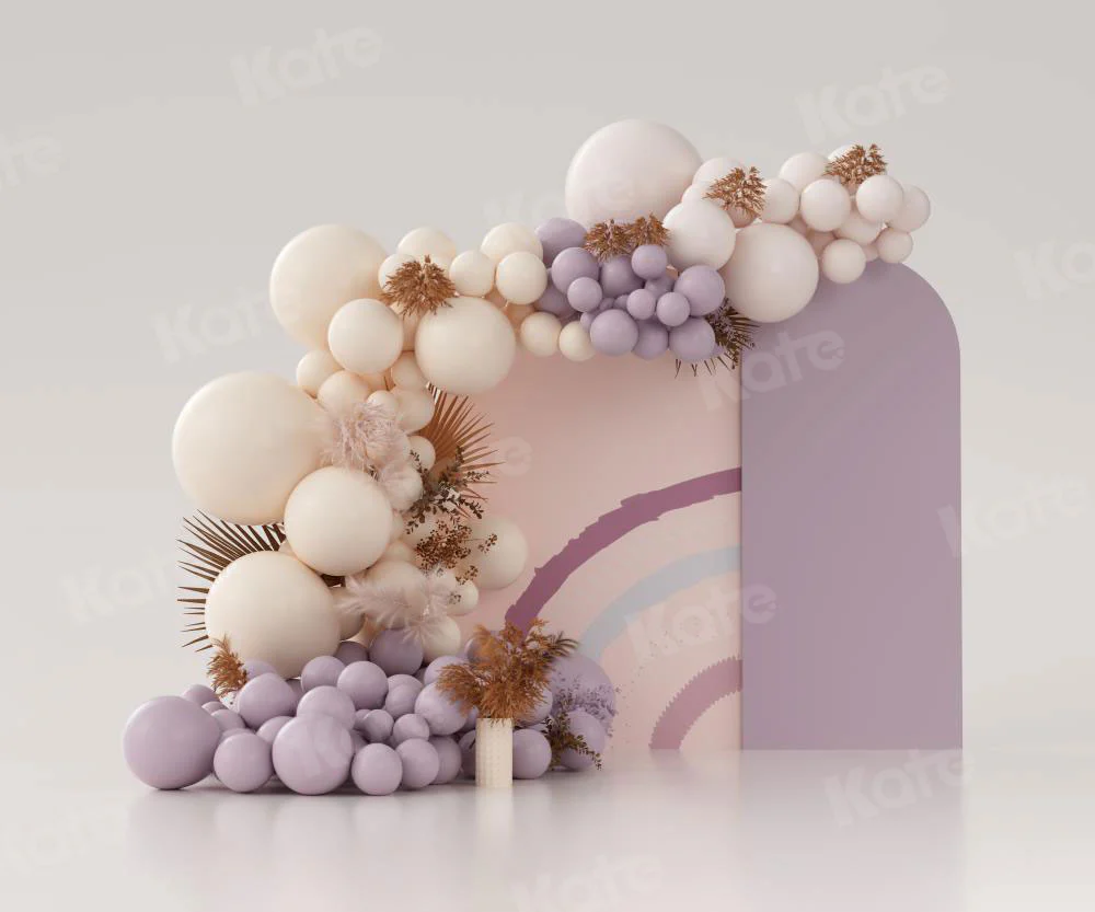 Kate Purple Boho Balloons Backdrop Designed by Uta Mueller Photography - Image 6
