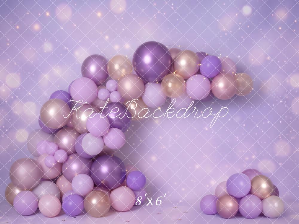 Kate Purple Gold Balloon Arch Bokeh Backdrop Designed by Emetselch - Image 3