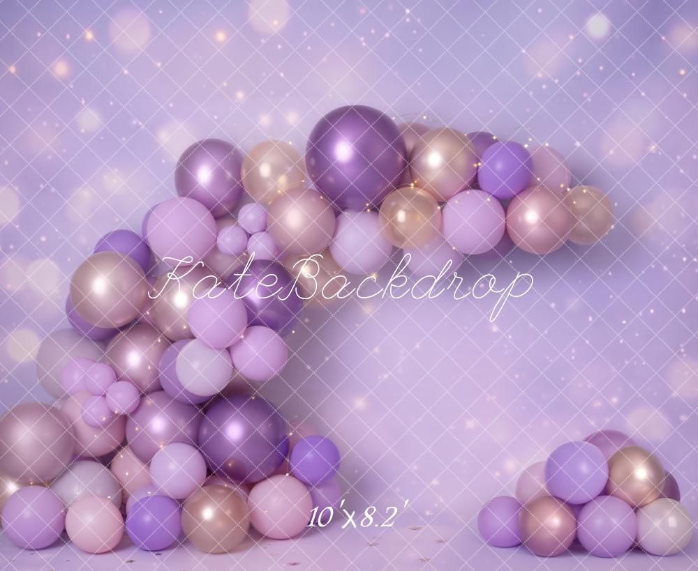Kate Purple Gold Balloon Arch Bokeh Backdrop Designed by Emetselch - Image 6