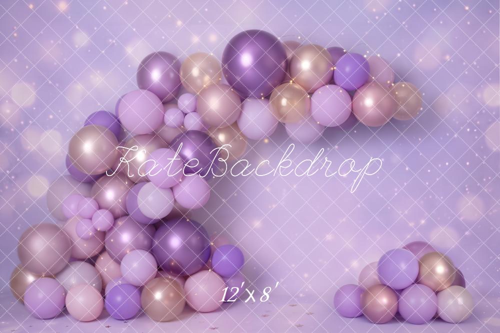 Kate Purple Gold Balloon Arch Bokeh Backdrop Designed by Emetselch - Image 8
