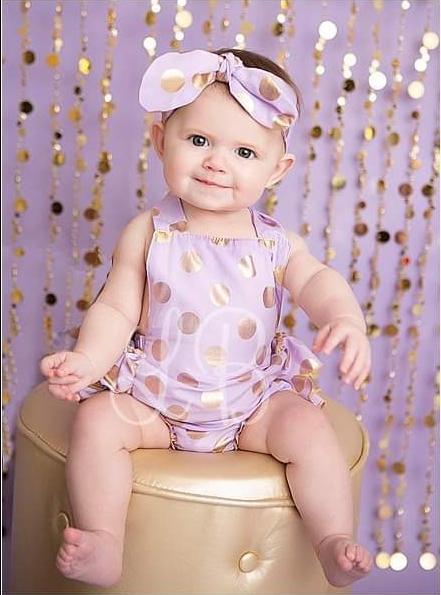 Kate Purple Gold Dots Children Backdrop for Photography Designed by Lisa B - Image 3