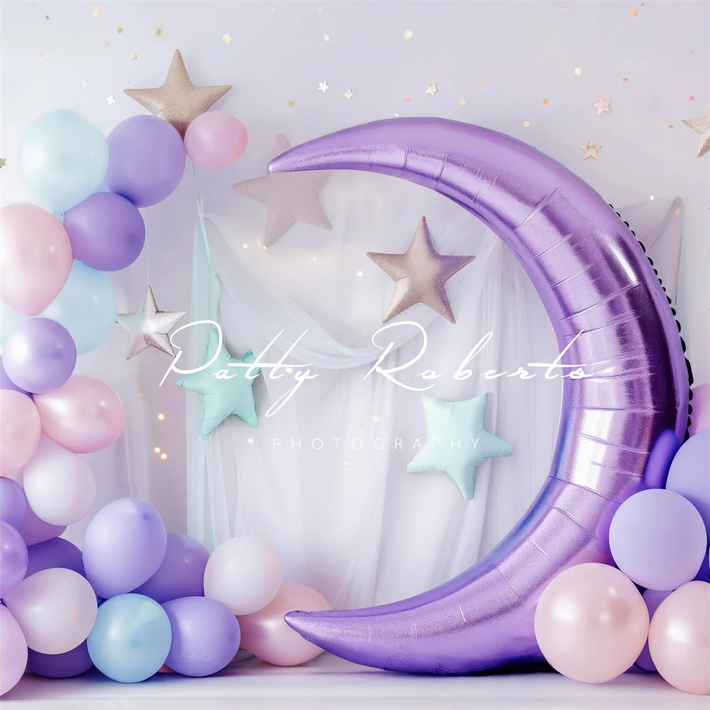 Kate Purple Moon Balloons Cake Smash Backdrop Designed by Patty Robert - Image 2