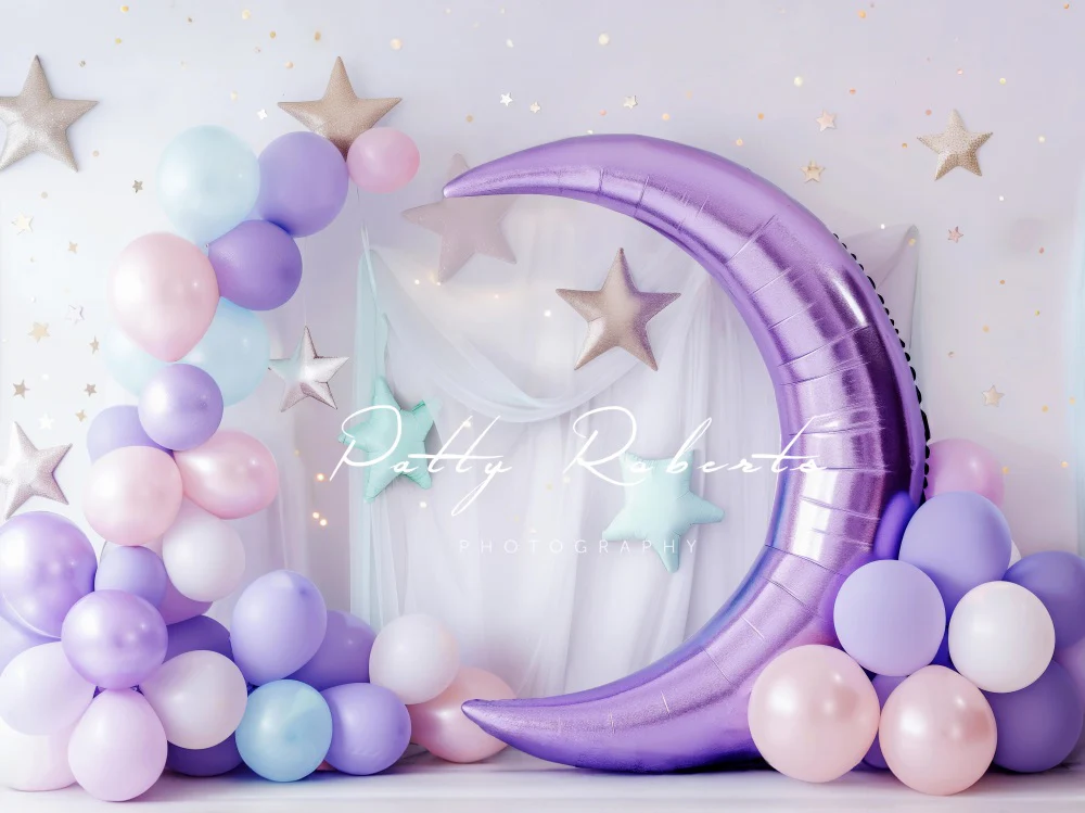 Kate Purple Moon Balloons Cake Smash Backdrop Designed by Patty Robert - Image 3