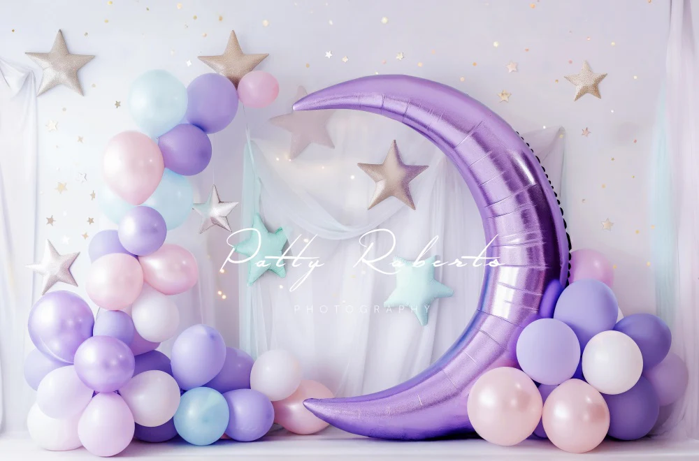 Kate Purple Moon Balloons Cake Smash Backdrop Designed by Patty Robert - Image 4