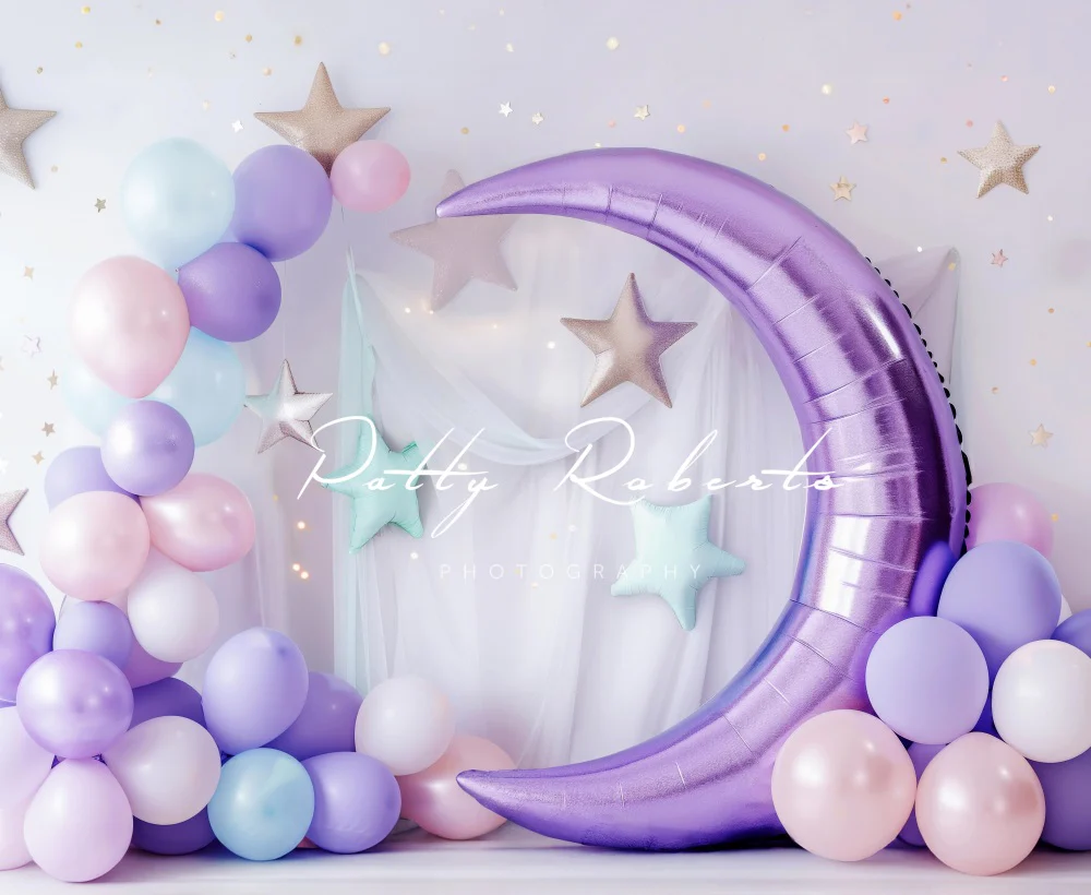 Kate Purple Moon Balloons Cake Smash Backdrop Designed by Patty Robert - Image 5