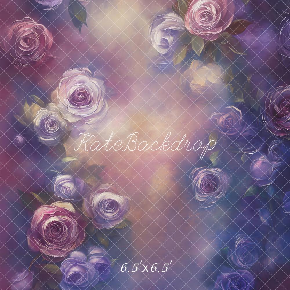 Kate Purple Rose Floral Backdrop Designed by Emetselch - Image 2