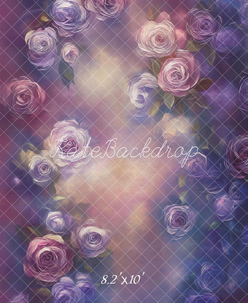 Kate Purple Rose Floral Backdrop Designed by Emetselch - Image 6