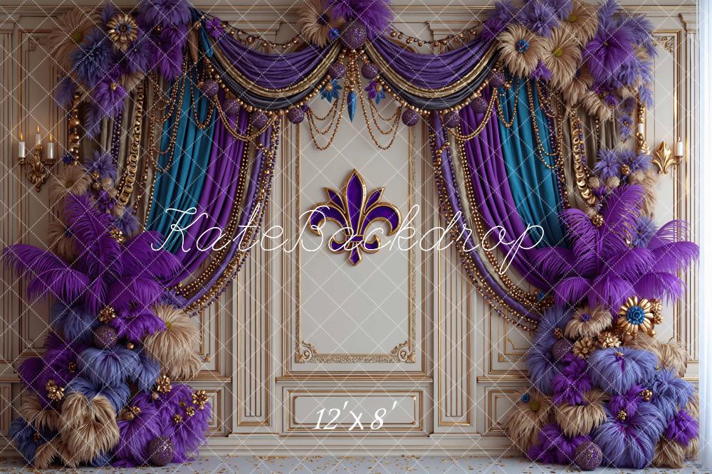 Kate Purple Teal Drapes Wall Backdrop Designed by Mini MakeBelieve - Image 8