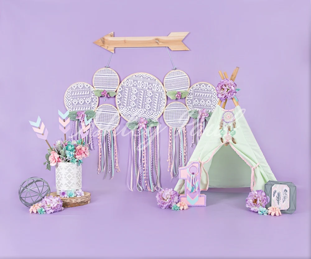 Kate Purple Wild Boho Cake Smash Backdrop Designed by Ashley Paul - Image 3