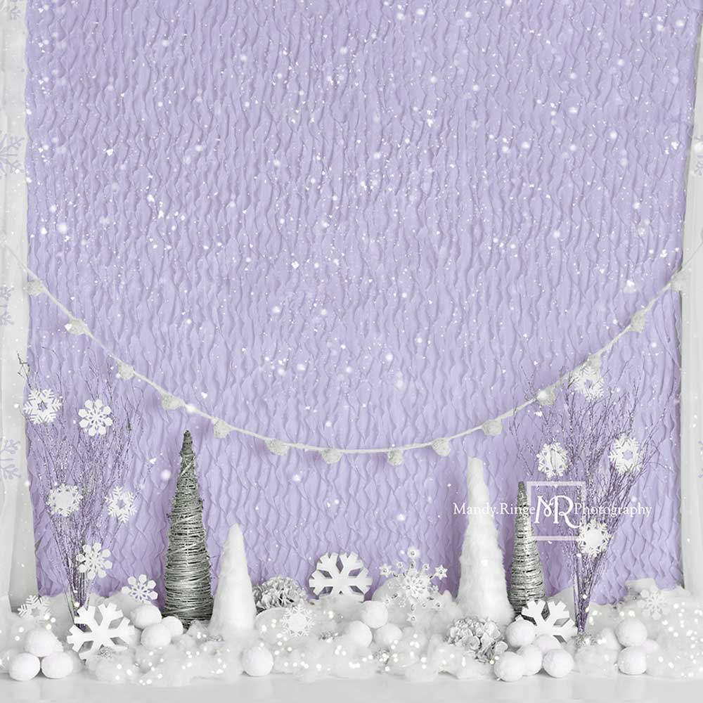 Kate Purple Winter Wonderland Backdrop Designed by Mandy Ringe Photography - Image 2